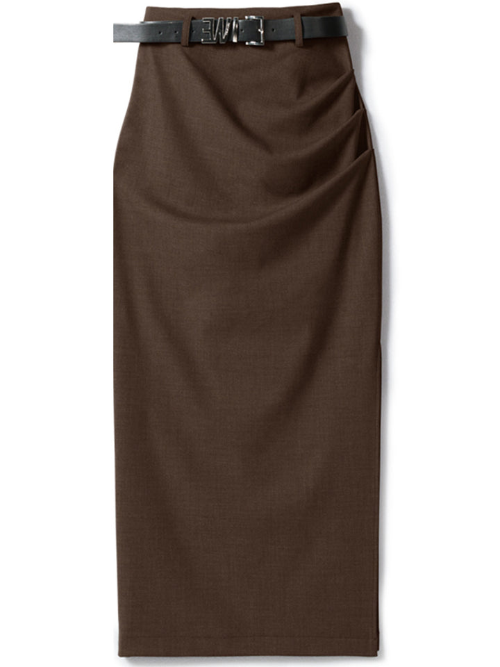 Damen Eleganter Wickelrock mit Taillengürtel Echoarchiv