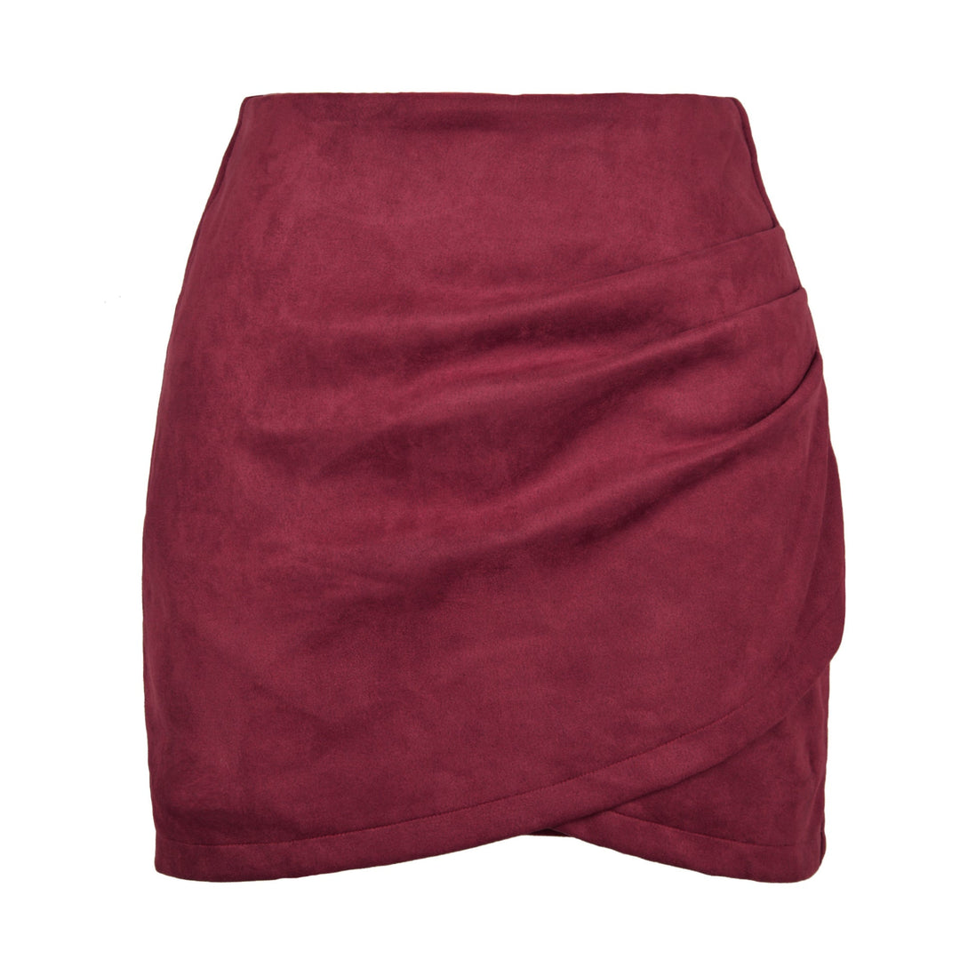 Damen High-Waist Wickelrock aus samtigem Mikrofaser – Rosévia