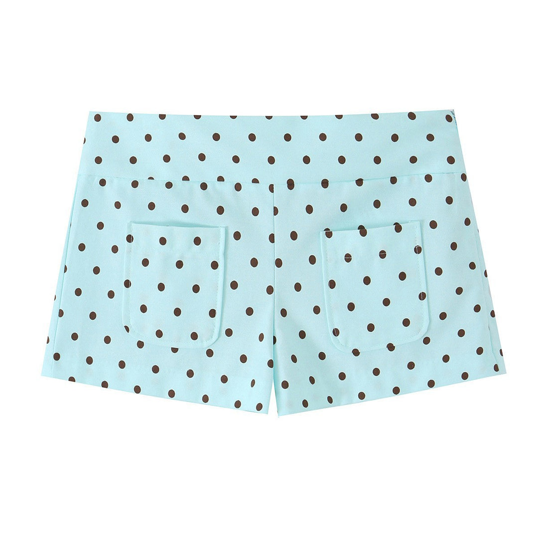 Damen Bluse mit Stehkragen, Taillengürtel und Brusttaschen Echo Archiv