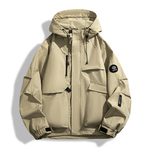 Herren Wasserabweisende Utility-Outdoorjacke mit Kapuze, Mehrfachtaschen und winddichter Membran Echo Archiv