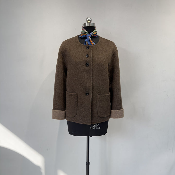 Damen Gemütliche Gestrickte Wollmischung Jacke Echoarchiv