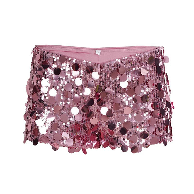 Damen funkelnder Glitzerrock mit Paillettenbesatz und schwingendem Schnitt Echo Archiv