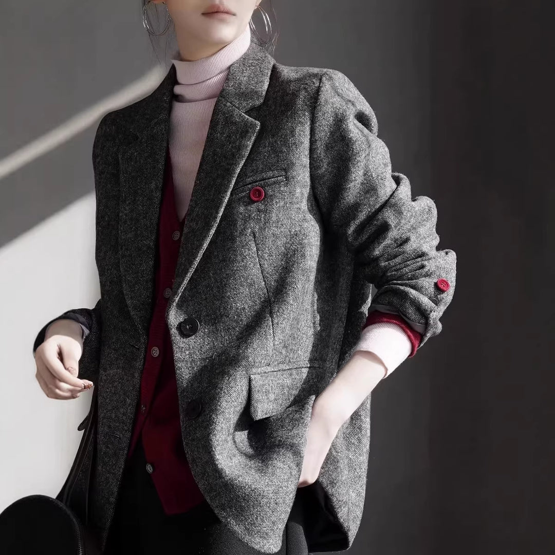 Damen Eleganter Wollblazer mit modischem Schnitt Echoarchiv