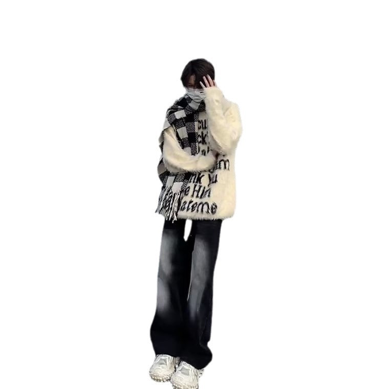 Unisex Oversized Pullover mit kreativem Schriftzug Echoarchiv