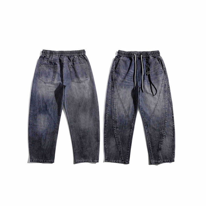 Damen Jeans-Jogger mit elastischem Bund, Ziernähten und Karabiner‑Detail Echoarchiv