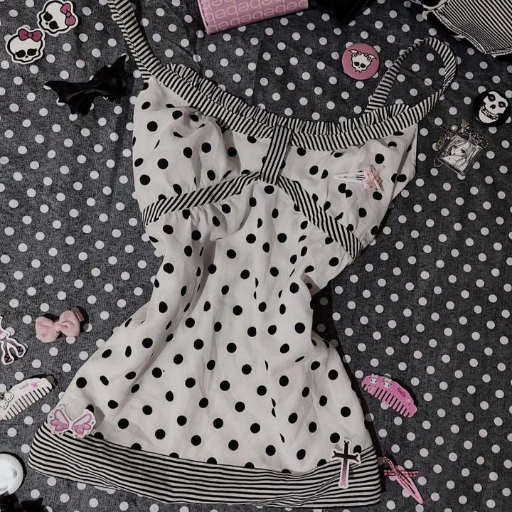 Damen Charmantes Polka-Dots Top Echo Archiv