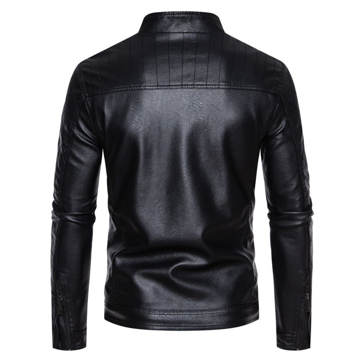 Herren hochwertige Kunstlederjacke mit gesteppter Schulterpartie Echoarchiv