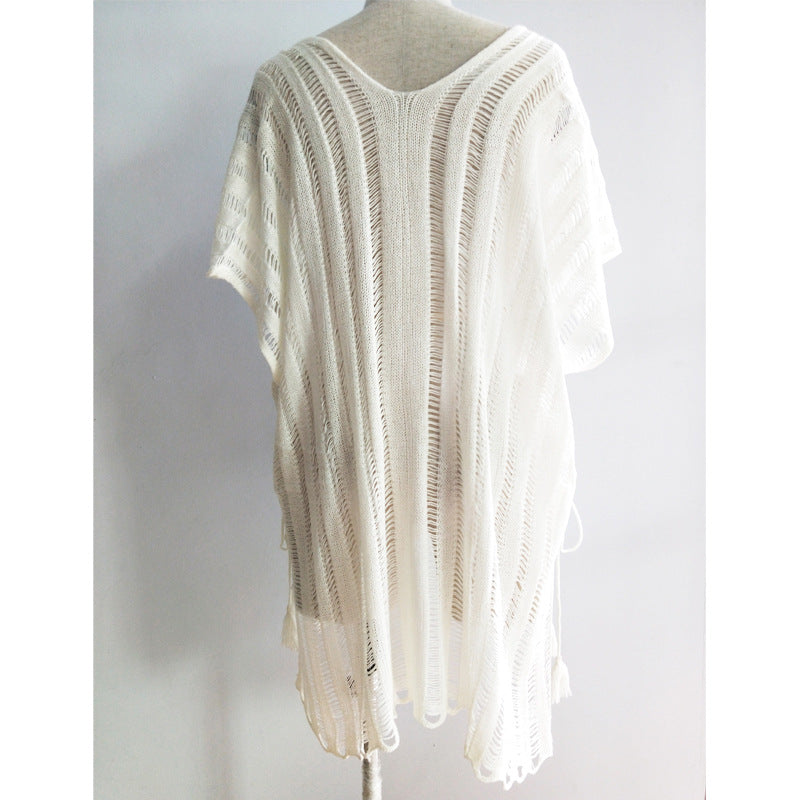 Damen lässige Strickbluse mit seitlichen Bindebändern Echo Archiv