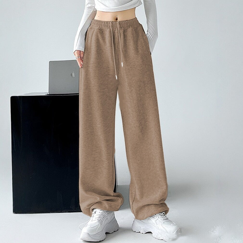 Damen nan extraweite Palazzo-Sweathose mit hohem Komfortbund, seitlichen Eingrifftaschen, Schlitz am Saum und Kordelzug Echo Archiv
