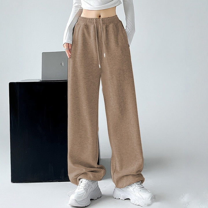 Damen nan extraweite Palazzo-Sweathose mit hohem Komfortbund, seitlichen Eingrifftaschen, Schlitz am Saum und Kordelzug Echo Archiv