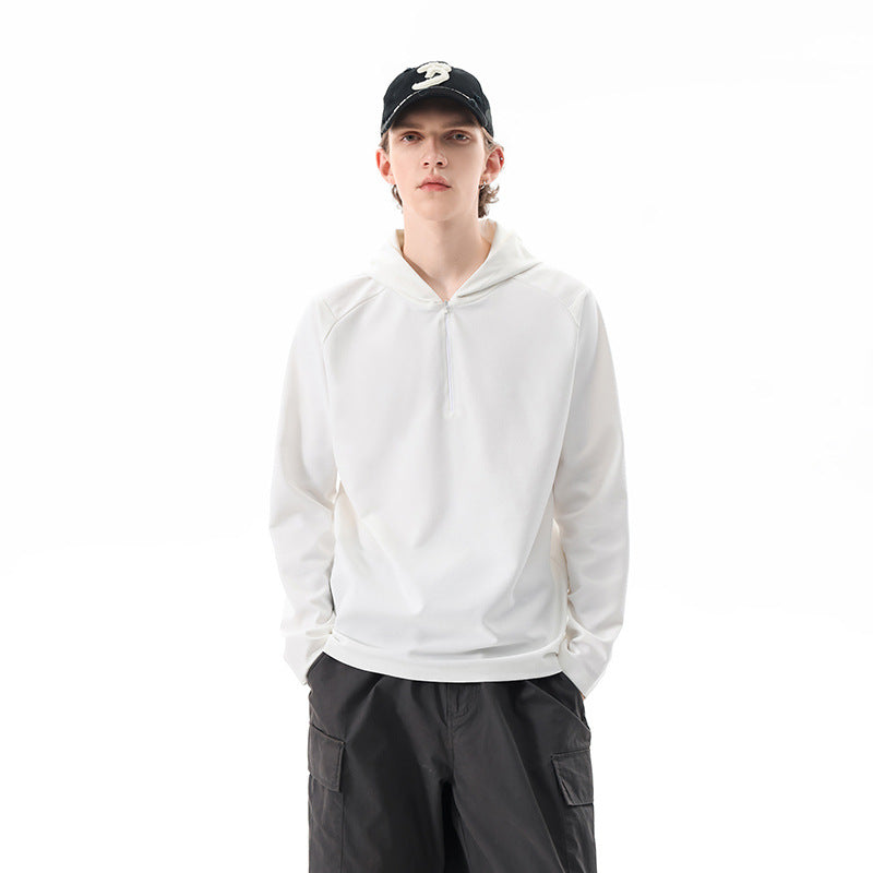 Herren Leichter Halbzip-Kapuzenpullover im Oversize-Relaxed-Fit aus technischem Jersey Echo Archiv
