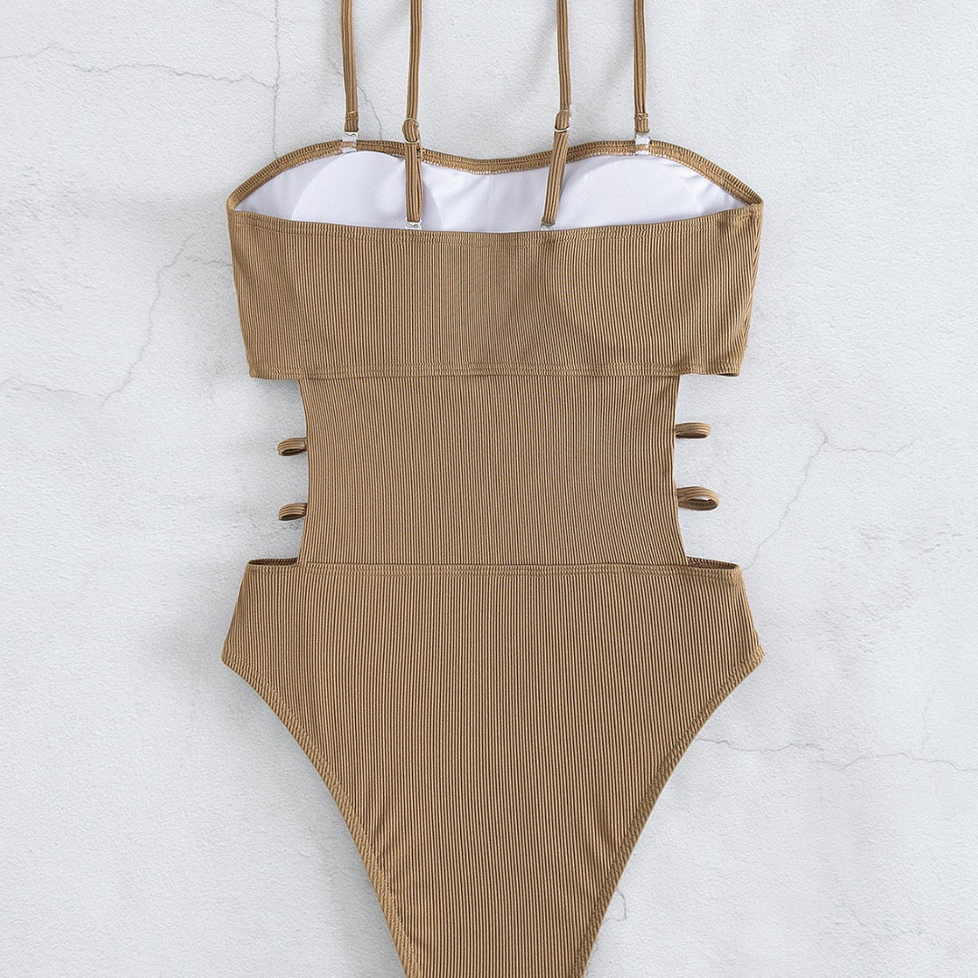 Damen Hochtaillierter Bikini mit elegantem Cut-Out und verstellbaren Trägern Echo Archiv