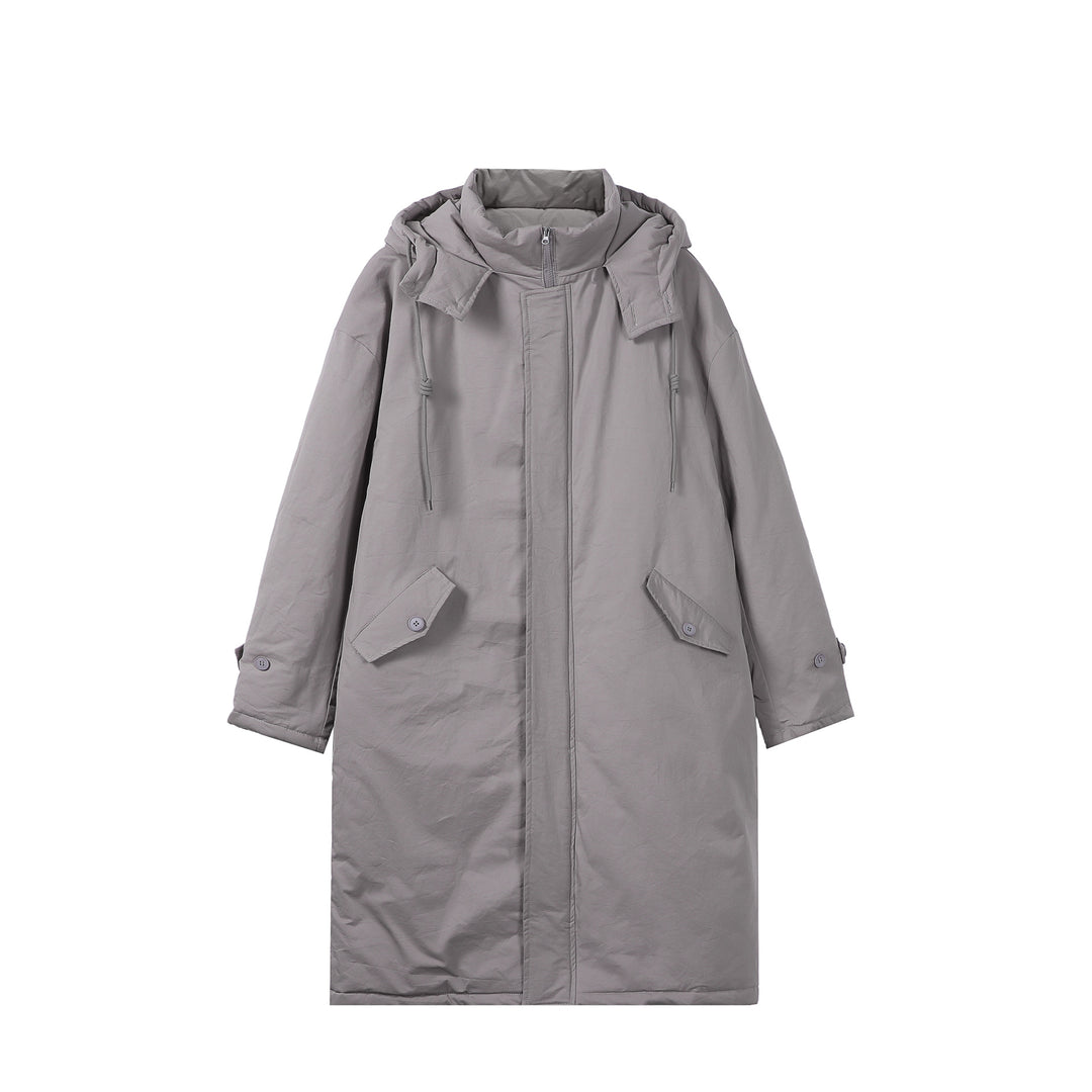 Damen Lange gefütterte Thermo-Parka im Oversize-Schnitt mit verdeckter Front Echoarchiv