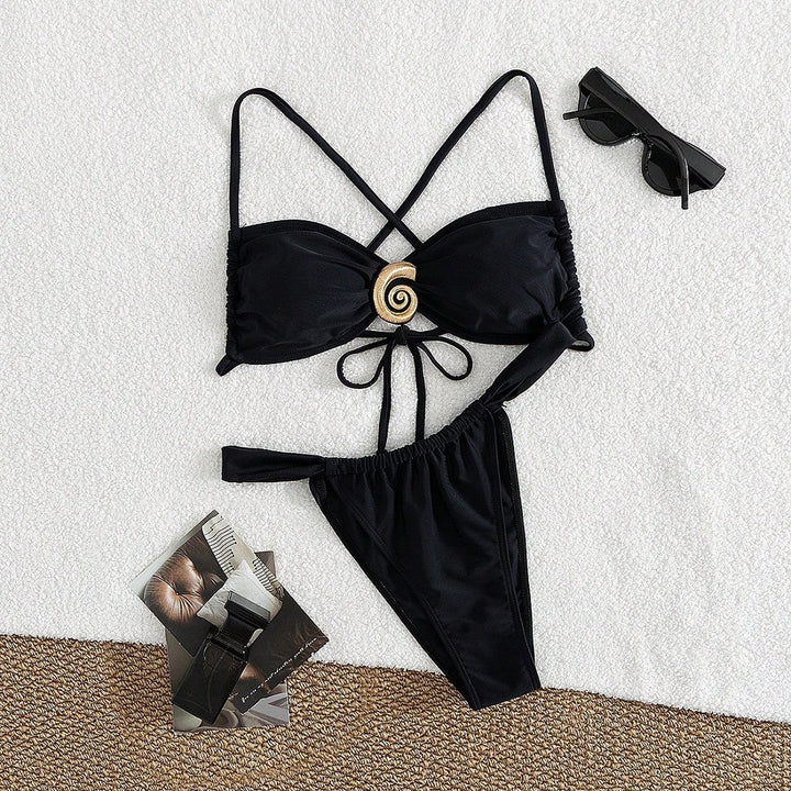 Damen Triangel-Bikini-Set mit dekorativem Ring Echo Archiv