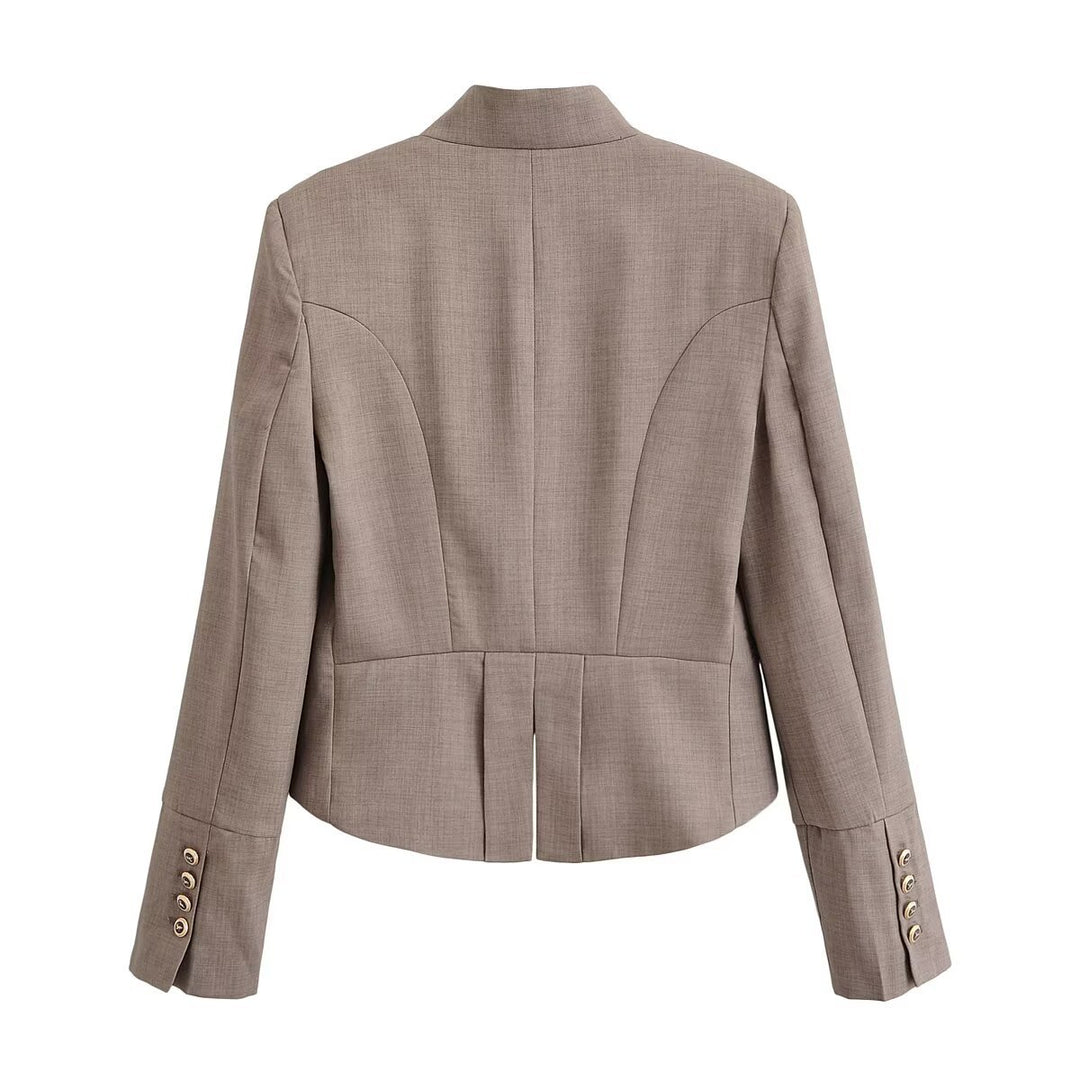 Damen Kurzblazer mit taillierter Silhouette und dekorativer Doppelreihe Zierknöpfe Echo Archiv