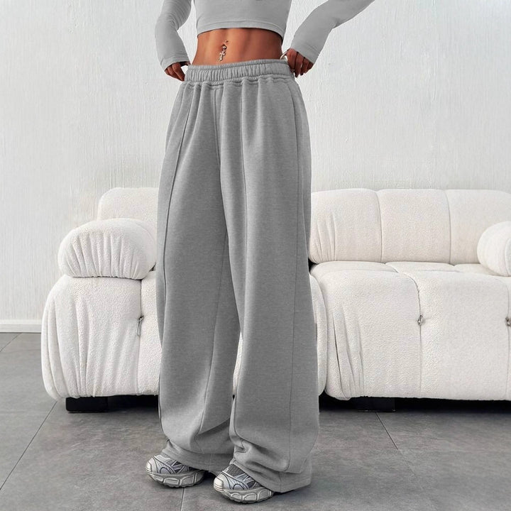 Damen nan enges Cropshirt und weite High-Waist Jogginghosen-Set Echo Archiv