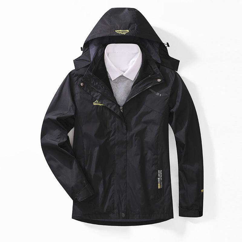 Herren zweilagige wasserdichte Outdoorjacke mit Fleecekragen und Kapuze Echo Archiv