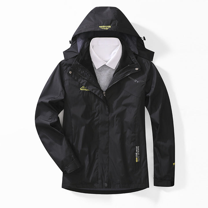 Herren zweilagige wasserdichte Outdoorjacke mit Fleecekragen und Kapuze Echo Archiv