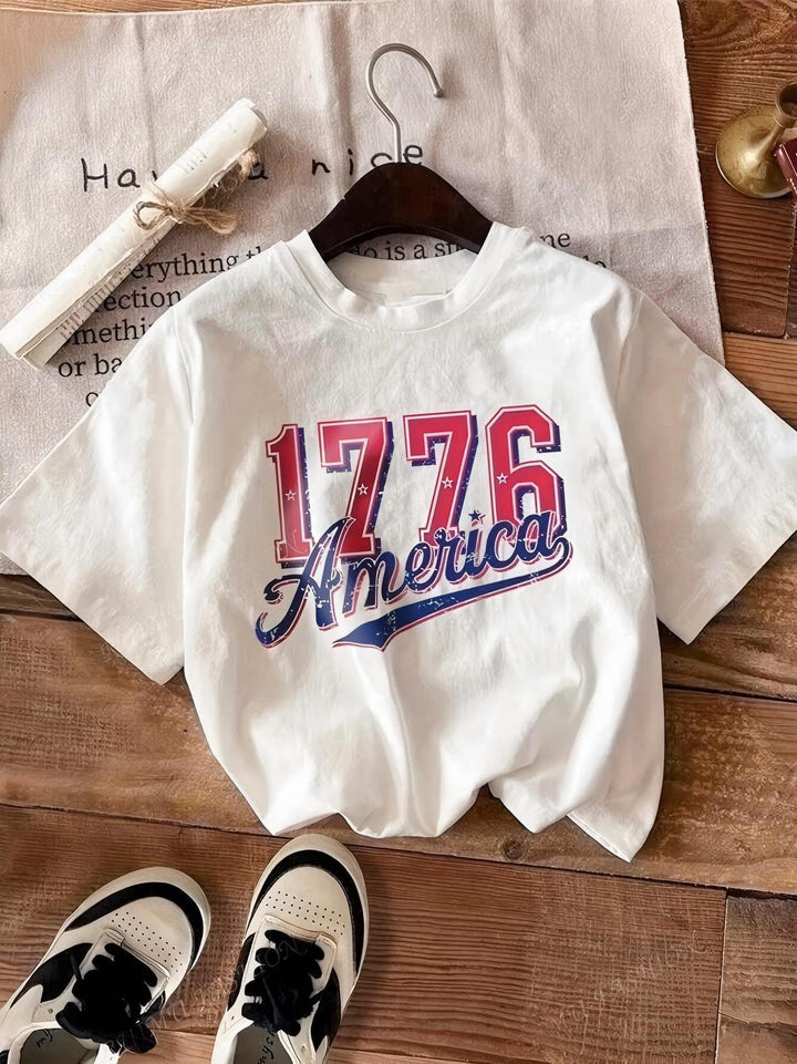 Damen lässiges T-Shirt mit auffälligem Vintage-Print Echo Archiv