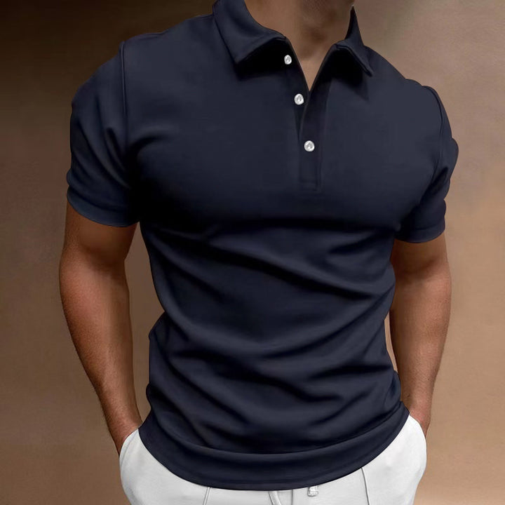 Herren nan schlank geschnittenes Stretch-Poloshirt mit Kentkragen und elastischem Saum Echo Archiv