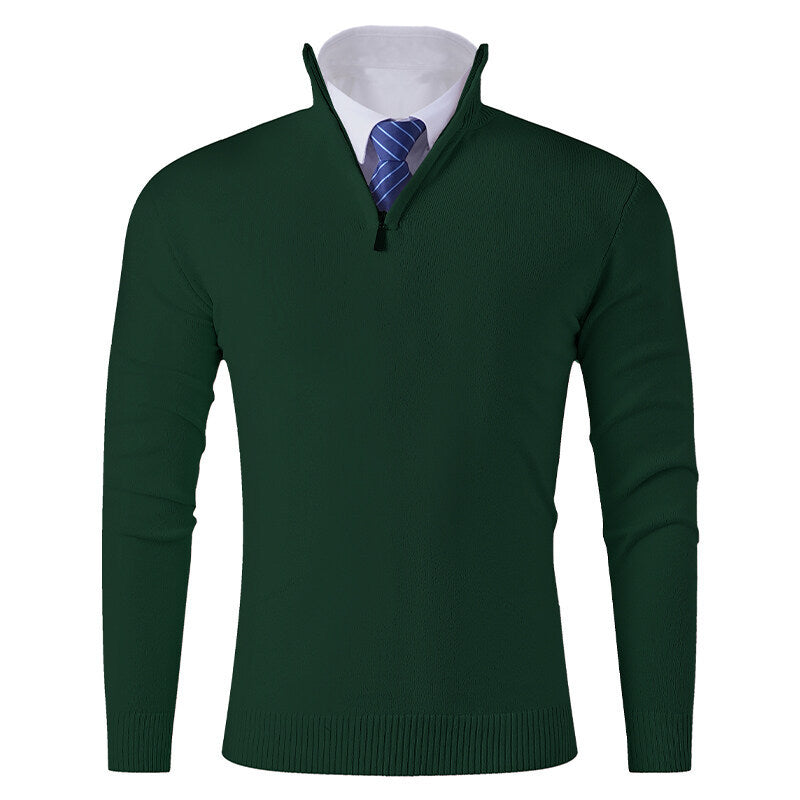 Herren Strickpullover mit modernem Reißverschluss und elastischem Saum Echoarchiv
