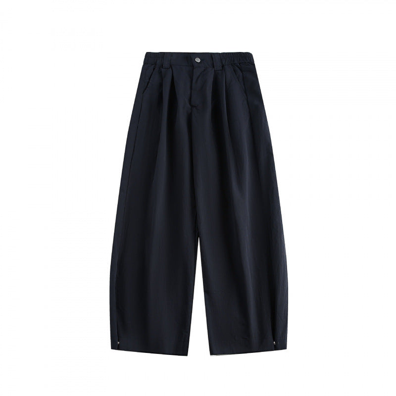 Damen Weite hochgeschnittene Culotte‑Hose mit Bundfalten, elastischem Taillenbund und Eingrifftaschen Echo Archiv