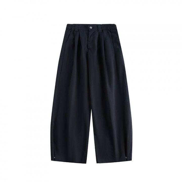 Damen Weite hochgeschnittene Culotte‑Hose mit Bundfalten, elastischem Taillenbund und Eingrifftaschen Echo Archiv