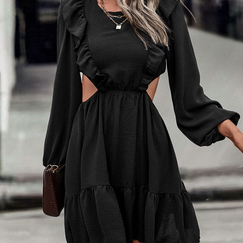 Damen Stilvolles Wickelkleid mit Rüschendetails Echo Archiv