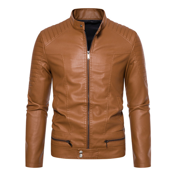 Herren Modische Kunstlederjacke mit Steppdetails Echo Archiv 1788322065