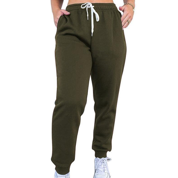 Damen taillenhohe tapered Jogginghose mit elastischem Komfortbund, verstellbarem Kordelzug und tiefen Eingrifftaschen – Avélisse