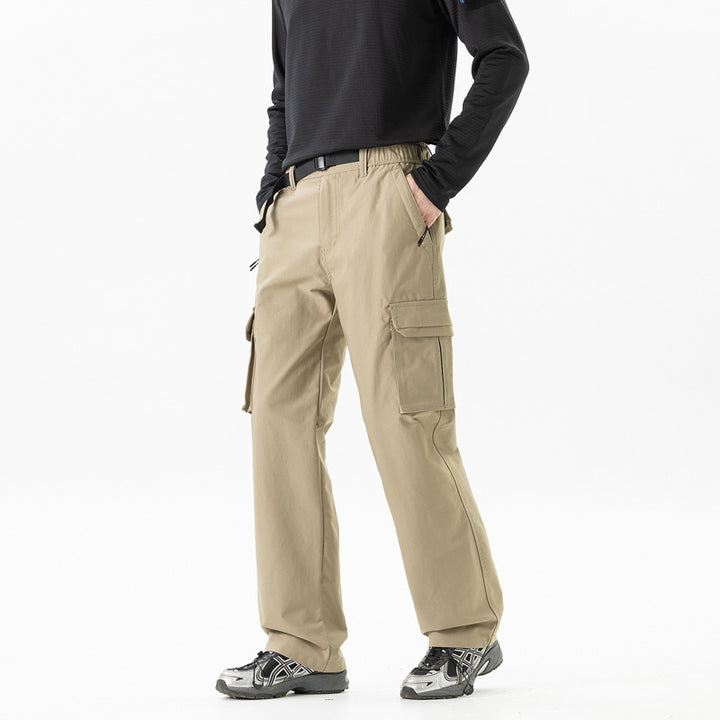 Herren Utility-Cargohose im technischen Trekking-Stil mit integriertem Gürtel und Mehrfach‑Taschen Echo Archiv