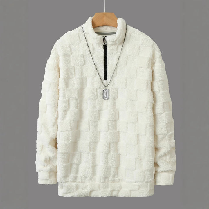 Herren kuscheliger Fleece-Pullover mit Stehkragen und Reißverschluss Echoarchiv