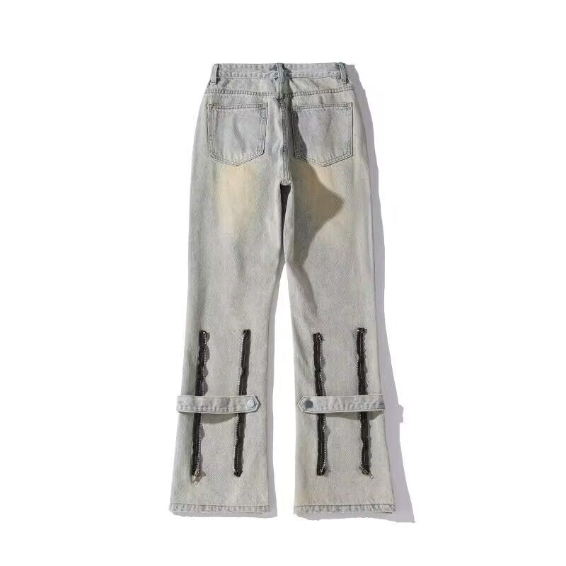 Herren Modische Cargo-Jeans mit Zipper-Details Echoarchiv