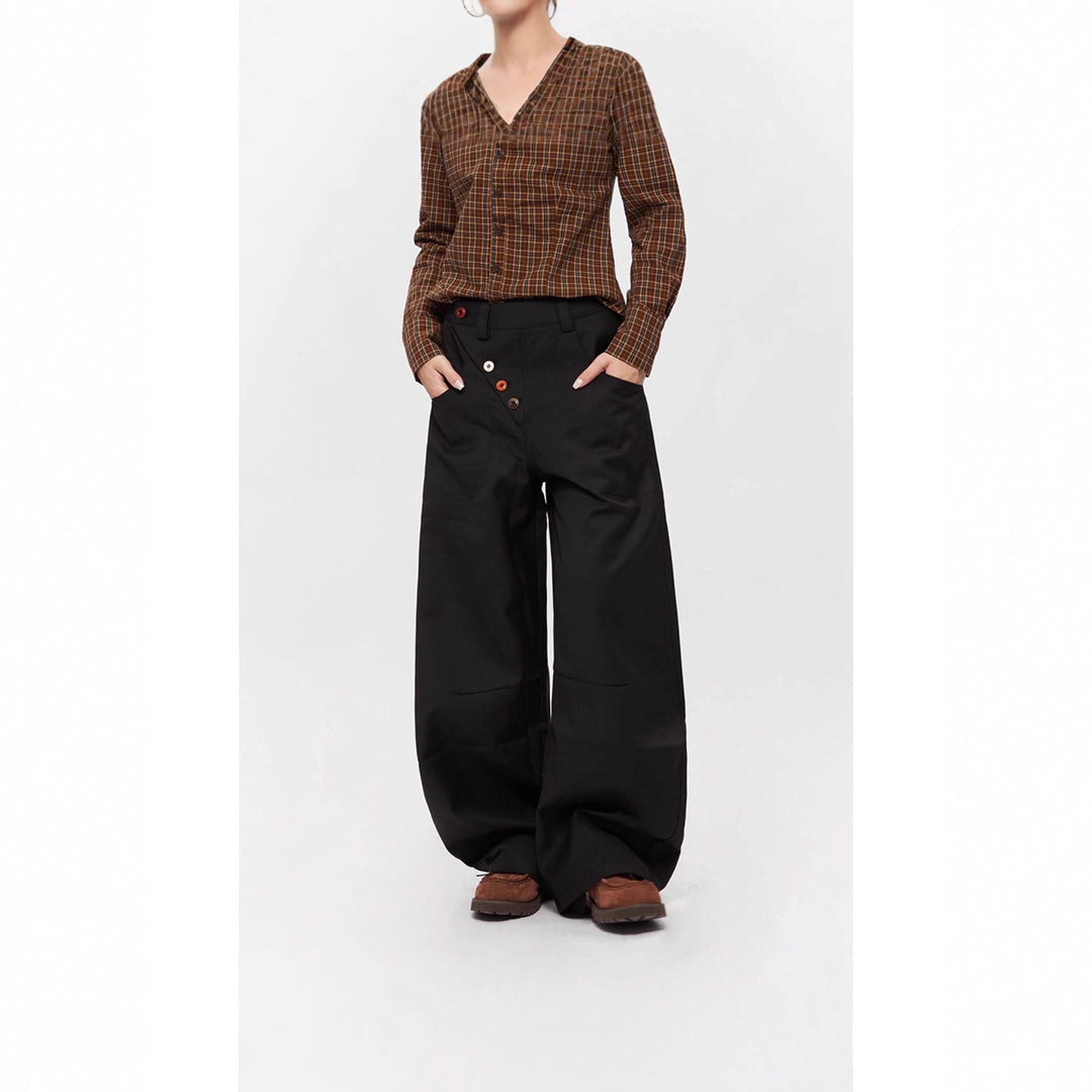 Damen Modische Weitbein-Hose Echoarchiv