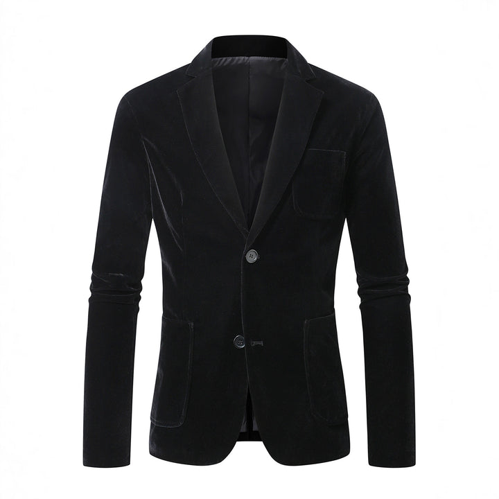Herren eleganter Samtblazer mit feinen Details Echoarchiv