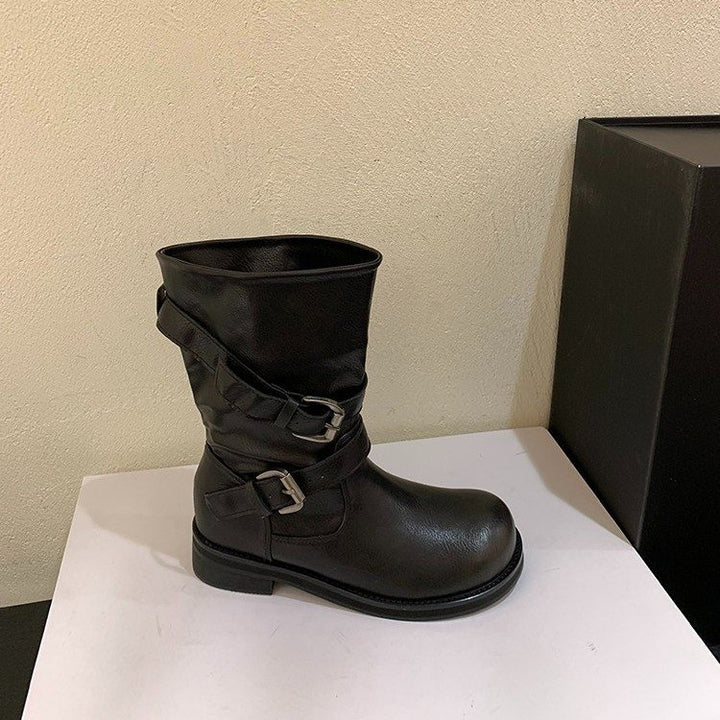Damen Modische Stiefeletten mit Buckle-Details Echo Archiv