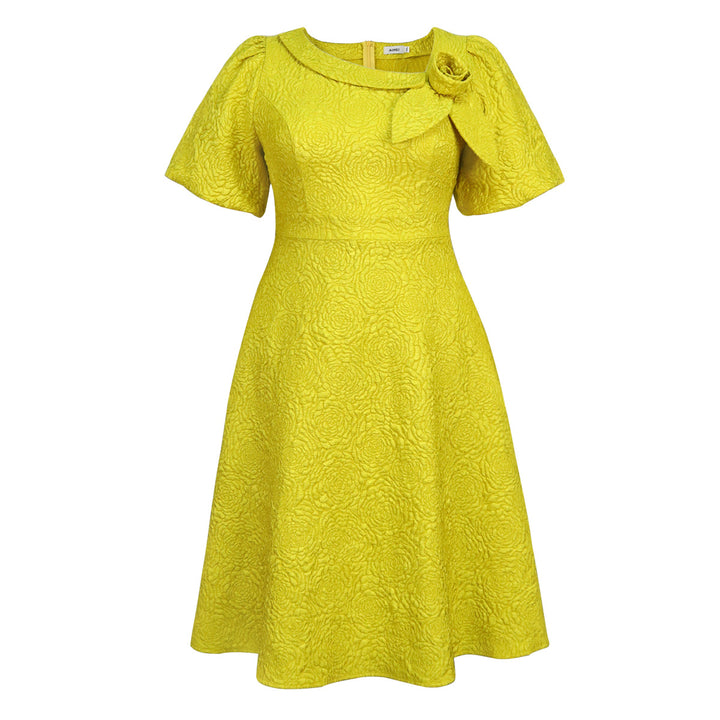 Damen Kleid mit elegantem Blumendruck und dekorativer Schleifenverzierung Echo Archiv