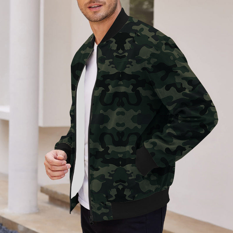 Herren Bomberjacke mit modernem Camouflage-Design und elastischen Bündchen Echoarchiv