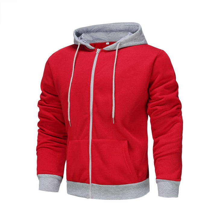 Herren Zip-Hoodie mit Kontrastfarbe und Kängurutasche Echoarchiv
