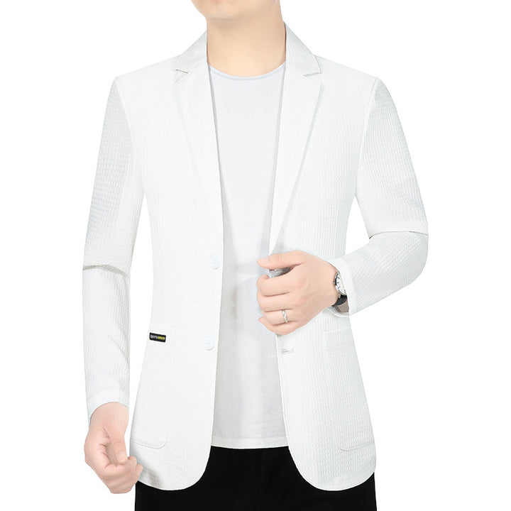 Herren Modernes Stretch Business-Sakko mit schmalem Schnitt und aufgesetzten Taschen – Tianoro