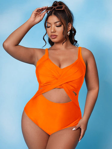 Damen Cut-Out Badeanzug mit Wickeldesign und stützendem Schnitt Echo Archiv