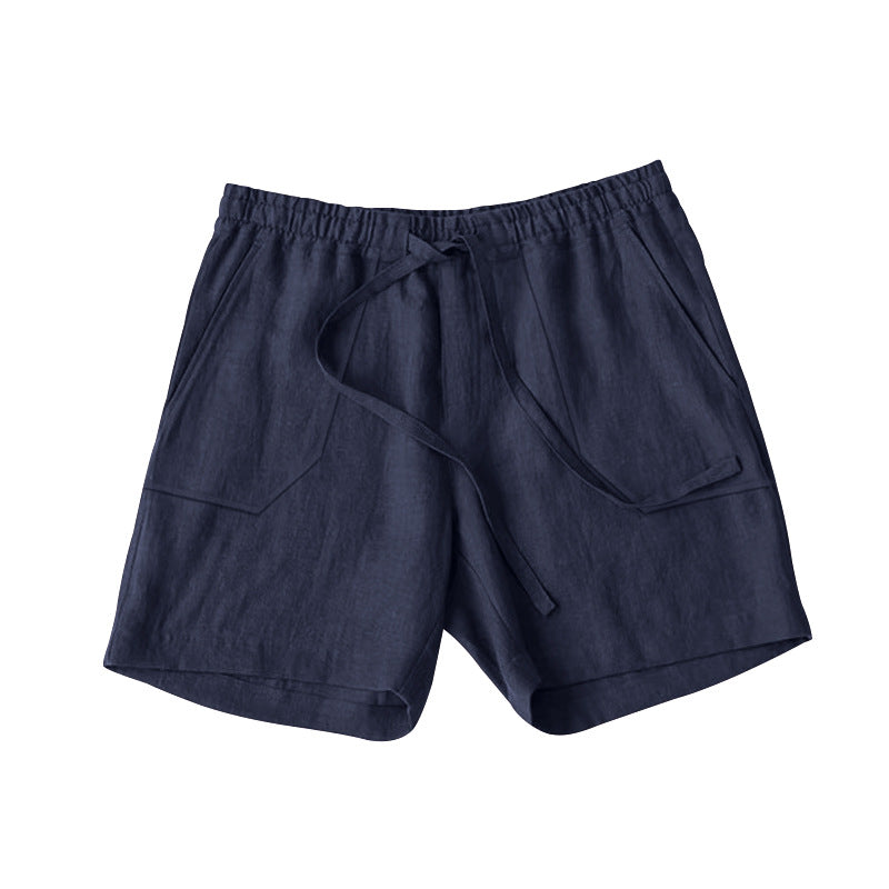 Herren leichte Leinen-Shorts mit elastischem Bund und praktischen Taschen Echoarchiv