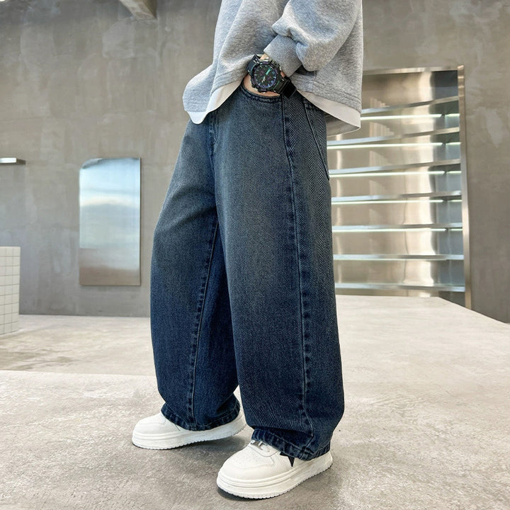 Unisex weite Denim-Hose mit einzigartigen Applikationen Echo Archiv