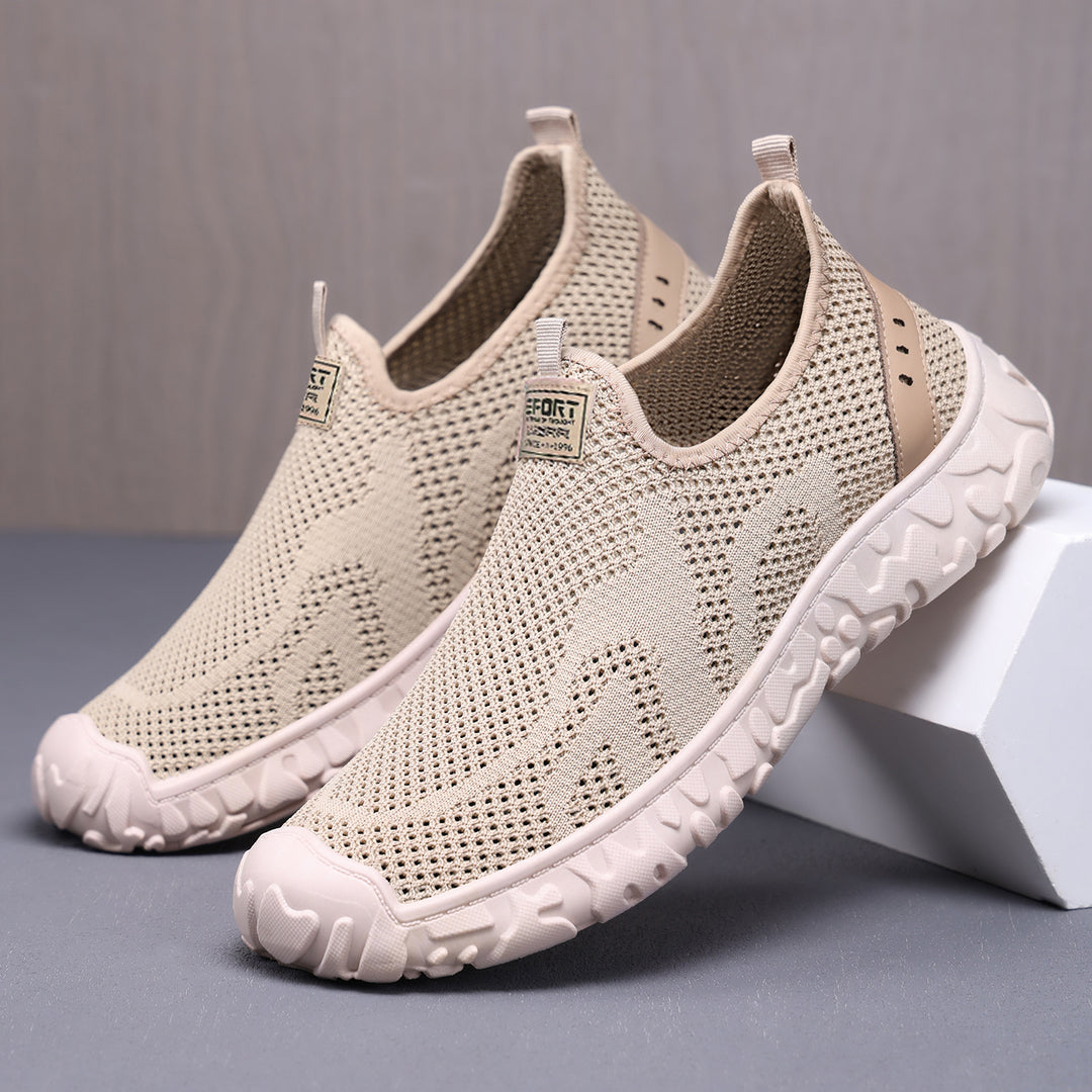 Unisex nan leichter atmungsaktiver Slip-On Strick-Walking-Schuh mit flexibler Profilsohle Echo Archiv