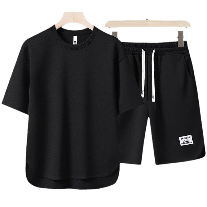 Unisex lässiges Set aus T-Shirt und Shorts mit seitlichen Taschen und elastischem Bund Echoarchiv