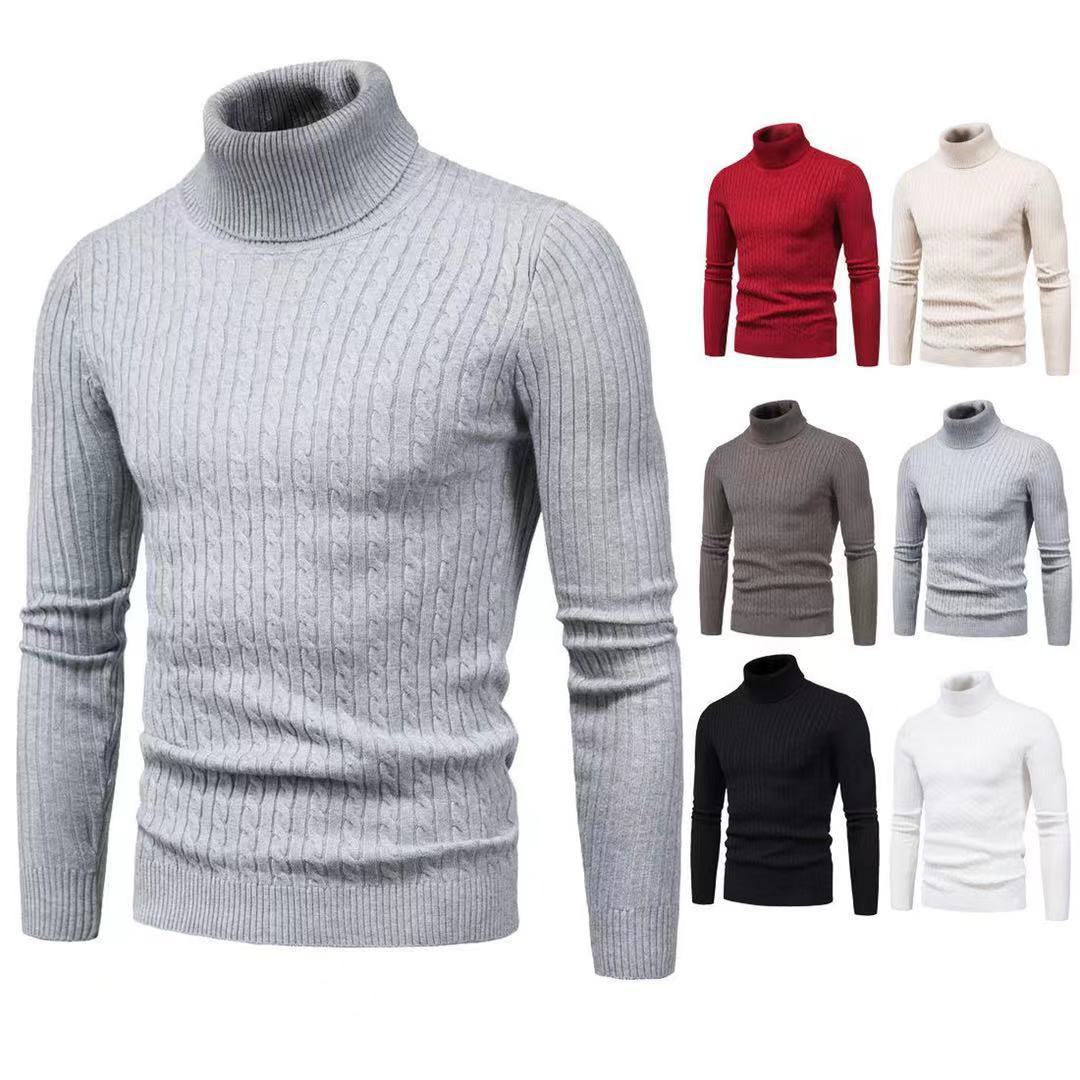 Herren Rollkragenpulli mit strukturiertem Zopfmuster Echoarchiv