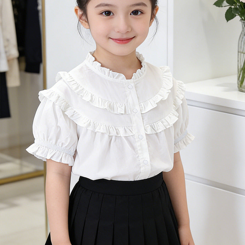Mädchen Rüschenbluse mit elegantem Kragen Echo Archiv