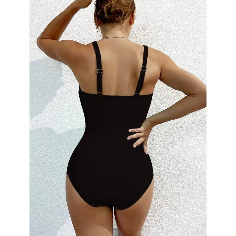 Damen Elegant geschnittene Badeanzug mit knotenfreiem Design Echo Archiv