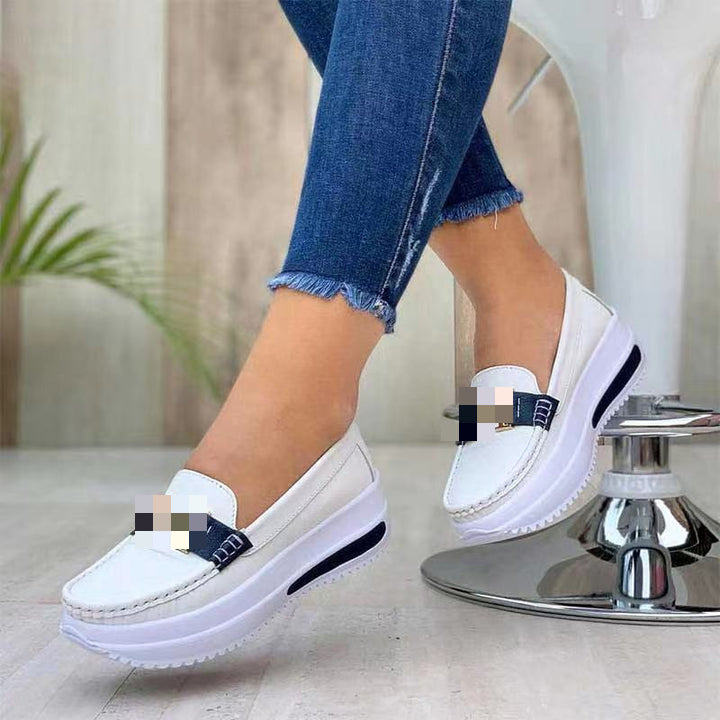 Damen Plateau-Loafer mit Metallic-Textil und leichter Profilsohle – Lioré