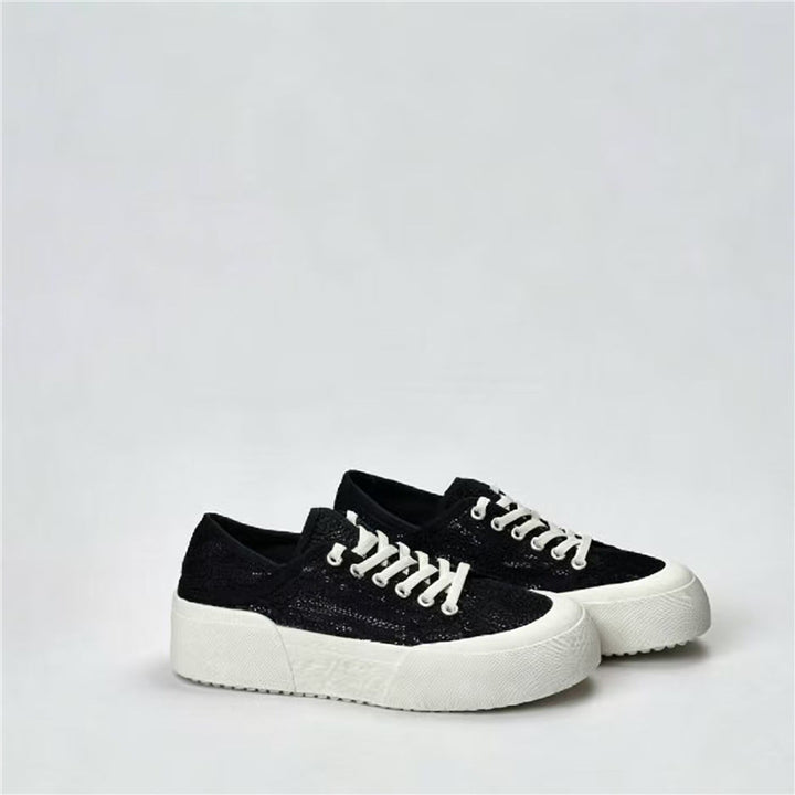 Damen Plateausneaker mit gestricktem Obermaterial und dicker Plattformsohle Echo Archiv